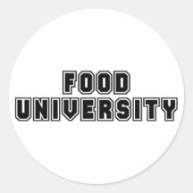 Universidad de la comida etiqueta redonda