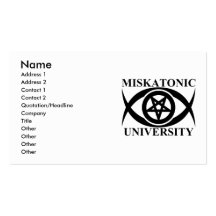 UNIVERSIDAD DE MISKATONIC TARJETA DE NEGOCIO
