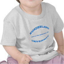 Universidad del país de las maravillas en azul camisetas