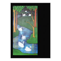 Uno-Natación de siete cisnes Invitación