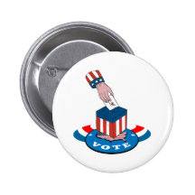 Urna de votación de la elección americana retra pin