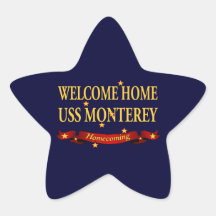 USS casero agradable Monterey Calcomanía Forma De Estrellae