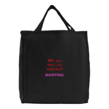 ¿Usted alimentará mi apego? ¡EL HACER COMPRAS! Bolsa De Mano Bordada