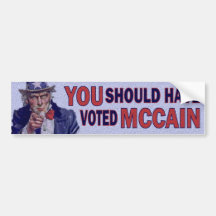 Usted debe haber votado a McCain Etiqueta De Parachoque