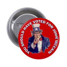 Usted debe haber votado por John McCain Pins