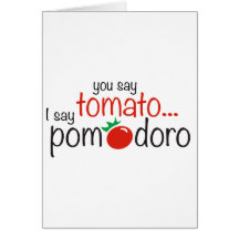 Usted dice el tomate… Digo Pomodoro Tarjeta