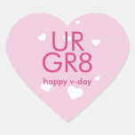 Usted es corazón púrpura de la lila del gran el dí calcomanías corazones personalizadas