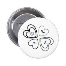 Usted me ama - blanco y negro pin