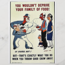 ¡Usted no privaría a su familia de la comida! Tarjeta Publicitaria