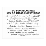 ¿Usted reconoce ninguno de estos firmas? Tarjetas Postales