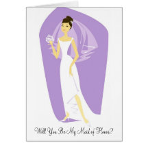 ¿Usted será mi criada del honor? Invitaciones del  Felicitación