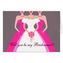 ¿Usted será mi dama de honor? Fiesta nupcial (fusc Tarjeta