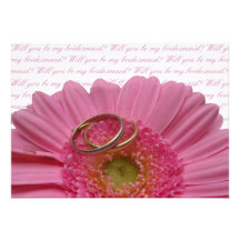 usted será mi gerbera del rosa de la dama de honor comunicados personalizados