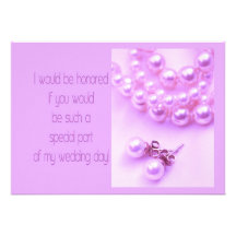usted será mi lavanda pearls2 de la dama de honor invitaciones personales 