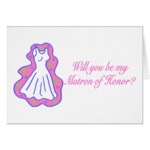 Usted será mi matrona del honor (el vestido) tarjeta