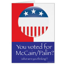 ¿Usted votó por McCain/Palin? Card1 ` Felicitacion