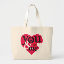 Usted y yo - corazones y paz bolsas de mano