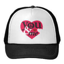 Usted y yo - corazones y paz gorros bordados