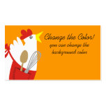 Utensilios de cocinar del color del delantal de en tarjetas de negocio