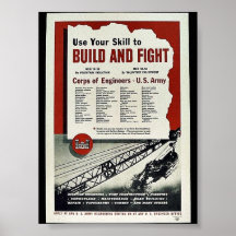 Utilice su habilidad para construir y para luchar posters