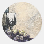 uvas de la copa de vino que empaquetan la etiqueta