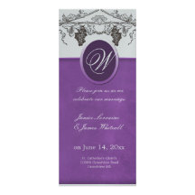 Uvas de vino del monograma que casan invitaciones anuncios personalizados