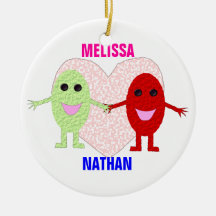 Uvas del corazón del amor de encargo ornaments para arbol de navidad