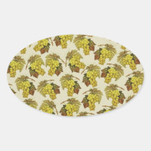 Uvas del vintage pegatinas de óval personalizadas