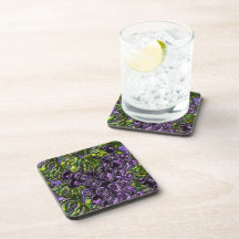 Uvas púrpuras posavasos de bebidas