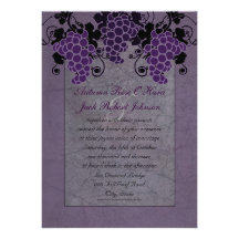 Uvas púrpuras que casan invitaciones invitación personalizada