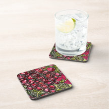 Uvas rojas posavasos de bebidas