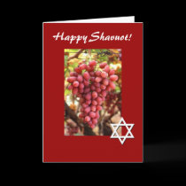 Uvas Shavuot-Rojas felices/estrella de David tarjetas
