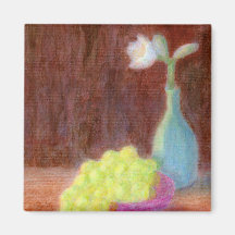 Uvas y todavía de la flor vida, imán
