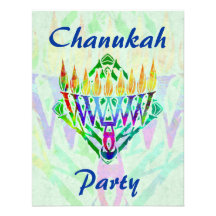 V invitaciones del fiesta de Menorah Chanukah Anuncios Personalizados
