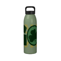 Va el agua amistosa personalizada trébol verde de  botallas de agua