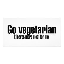 Va el vegetariano más carne para mí tarjeta personal con foto