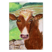 Vaca americana del país felicitacion 