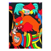 Vaca/Bull y el dibujo animado de los niños de los  Invitación Personalizada