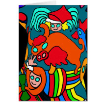 Vaca/Bull y el dibujo animado de los niños de los  Felicitaciones