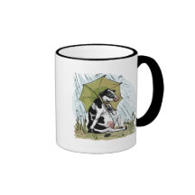 Vaca con el paraguas por los estudios de Mudge Taza De Café