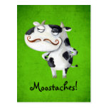 Vaca con los bigotes tarjeta postal