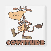 vaca del cowitude con el dibujo animado divertido  imán para frigorífico