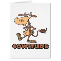 vaca del cowitude con el dibujo animado divertido  tarjeton
