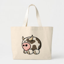 Vaca del dibujo animado bolsa de mano