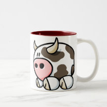 Vaca del dibujo animado tazas