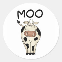 Vaca del MOO Etiquetas Redondas