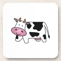 Vaca feliz posavasos de bebidas