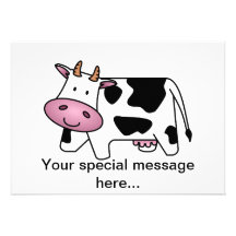 Vaca lechera linda anuncios personalizados