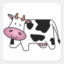 Vaca lechera linda colcomanias cuadradases