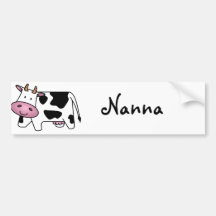 Vaca lechera linda etiqueta de parachoque